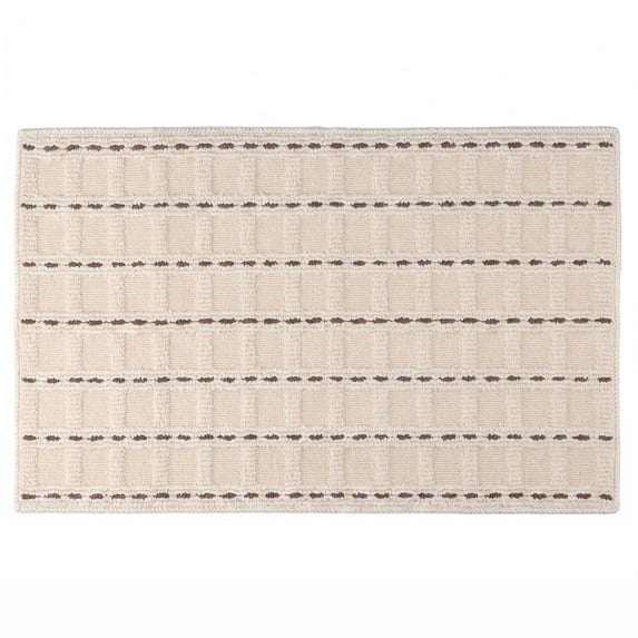 REGALWOVEN Geometric Door Mat Indoor Outdoor Waterproof Welcome Mat for Front Door, Non-Slip Entryway Rug, Washable Floor Mat White 32" x 20"
