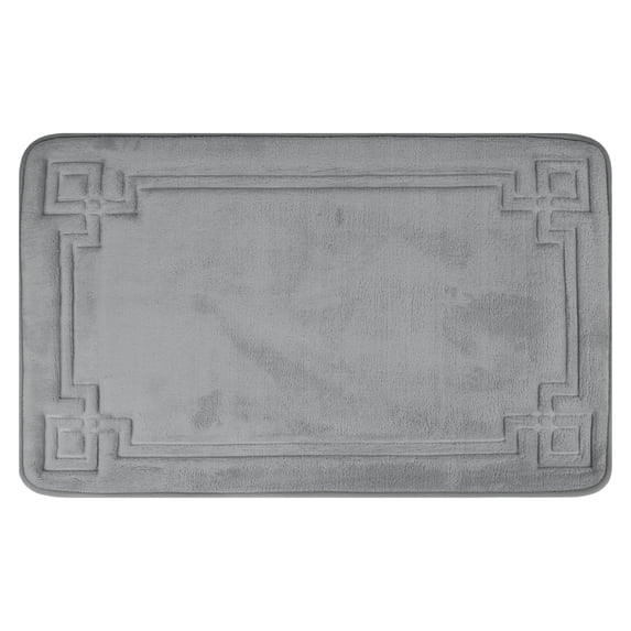 REGALWOVEN Geometric Pattern Bathroom Mat Soft Memory Foam Absorbent Non-Slip Back Washable Bath Rugs Home Gifts Grey 20" x 32"