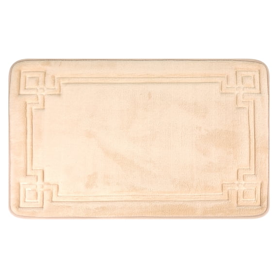 REGALWOVEN Geometric Pattern Bathroom Mat Soft Memory Foam Absorbent Non-Slip Back Washable Bath Rugs Home Gifts Khaki 20" x 32"