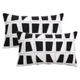 thumbnail image 1 of REGALWOVEN Geometric Pillow Covers Set of 2 Soft Plush Cushion Cases Modern Decorative Throw Pillows for Sofa Bedroom Black 20" x 12", 1 of 6