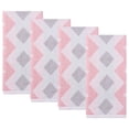 thumbnail image 1 of REGALWOVEN Geometric Rhombus Cotton Hand Towel, Soft Color Block Jacquard Hand Towels for Bathroom, Kitchen, Gym, Spa (13 x 28 Inches) Pink 4pk, 1 of 7