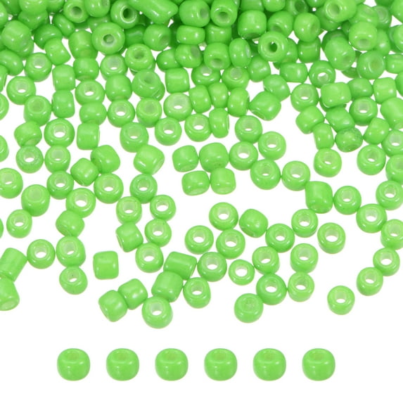 REGALWOVEN Glass Beads Hole Loose Beads for Bracelet Earring Jewelry Making, Hair Grass Green
