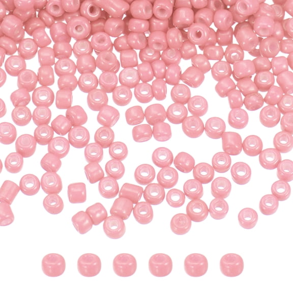 REGALWOVEN Glass Beads Hole Loose Beads for Bracelet Earring Jewelry Making, Hair Watermelon Pink