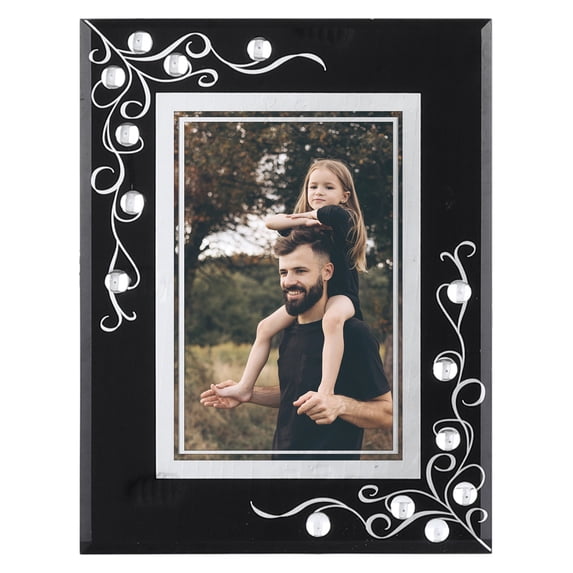 REGALWOVEN Glass Picture Frame for Tabletop Display Vertical or Horizontal, Real Glass Photo Frames for Home Decor Black 4x6