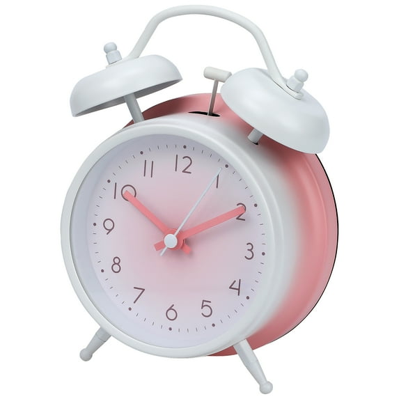 REGALWOVEN Gradient Design Alarm Clock, Traditional Dual Bell Design, Loud Alarm, for Bedroom Pink 4.6"L x 2.2"W x 6.3"H