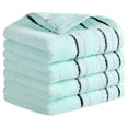 thumbnail image 1 of REGALWOVEN Hand Towels for Bathroom Cotton Striped Pattern Absorbent Soft Decorative Hand Towel Blue-13" x 27" 4-Piece, 1 of 5