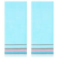 thumbnail image 1 of REGALWOVEN Hand Towels for Bathroom Cotton Striped Pattern Absorbent Soft Decorative Hands Face Towel Blue 2-Piece, 1 of 5
