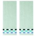 thumbnail image 1 of REGALWOVEN Hand Towels for Bathroom Cotton Striped Pattern Absorbent Soft Decorative Hands Face Towel Light Green 2-Piece, 1 of 5