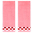 thumbnail image 1 of REGALWOVEN Hand Towels for Bathroom Cotton Striped Pattern Absorbent Soft Decorative Hands Face Towel Pink 2-Piece, 1 of 5