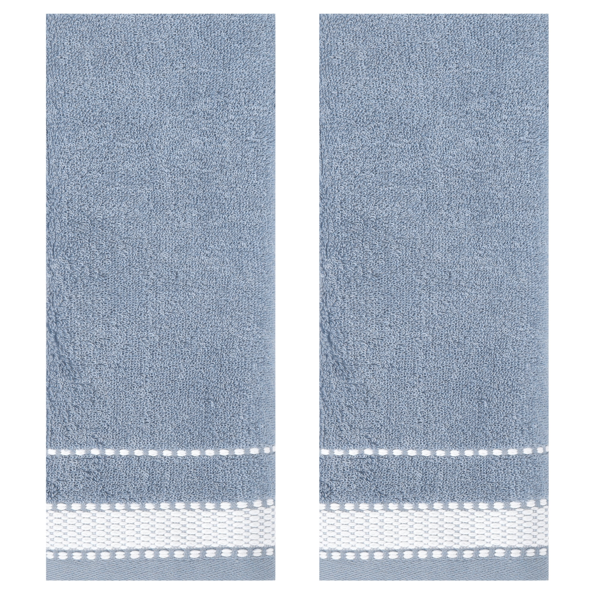 REGALWOVEN Hand Towels for Bathroom Set Cotton Soft Absorbent Decorative Bathroom Towel for Hand Drying and Face Washing Grey 2-Piece