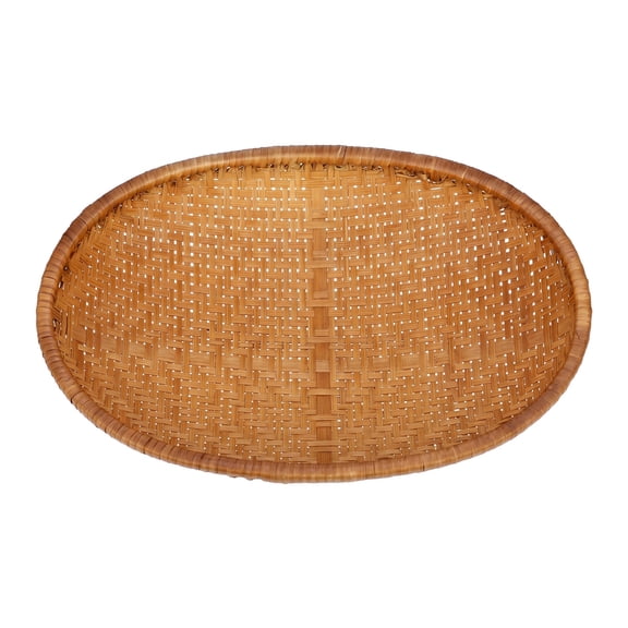 REGALWOVEN Handmade Rattan Serving Tray - Woven Rectangular Bamboo Basket - Decorative Tabletop Organizer ForTable, Kitchen Brown 12.6"L x 9.1"W x 2.4"H