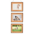 thumbnail image 1 of REGALWOVEN Hanging Collage Photo Frames Wall Decor, Family Picture Frame with Rope Brown Three Horizontal 5x7, 1 of 5