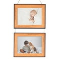 thumbnail image 1 of REGALWOVEN Hanging Collage Photo Frames Wall Decor, Family Picture Frame with Rope Brown Two Horizontal 5x7, 1 of 5