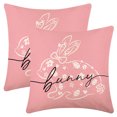 thumbnail image 1 of REGALWOVEN Happy Easter Rabbit Throw Pillow Covers Set of 2 Farmhouse Floral Cushion Case Decoration for Sofa Couch Flower-2 18" x 18", 1 of 6
