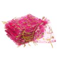 thumbnail image 1 of REGALWOVEN Heart Printed Organza Bags, Mini Pouches for Jewelry, Candy, Perfume, and Cosmetics Rose Red 4.72"x3.5", 1 of 6