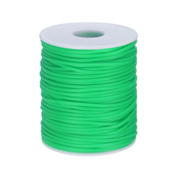 REGALWOVEN Hollow Pipe Rubber Cords 54.68 Yards Length 2mm Hollow Tube Silicone Tubing with 1mm Hole Glass Green