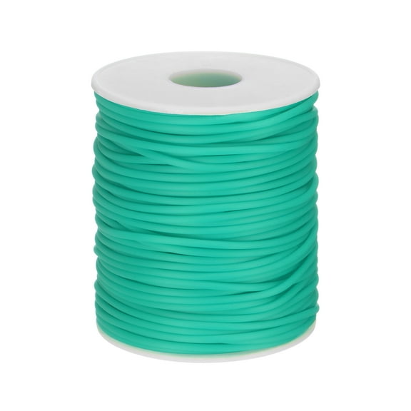 REGALWOVEN Hollow Pipe Rubber Cords Hollow Tube Silicone Tubing for DIY Jewelry Medium Turquoise