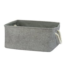 REGALWOVEN Home Collapsible Fabric Storage Basket Bin Box Organizer with Handle Gray S