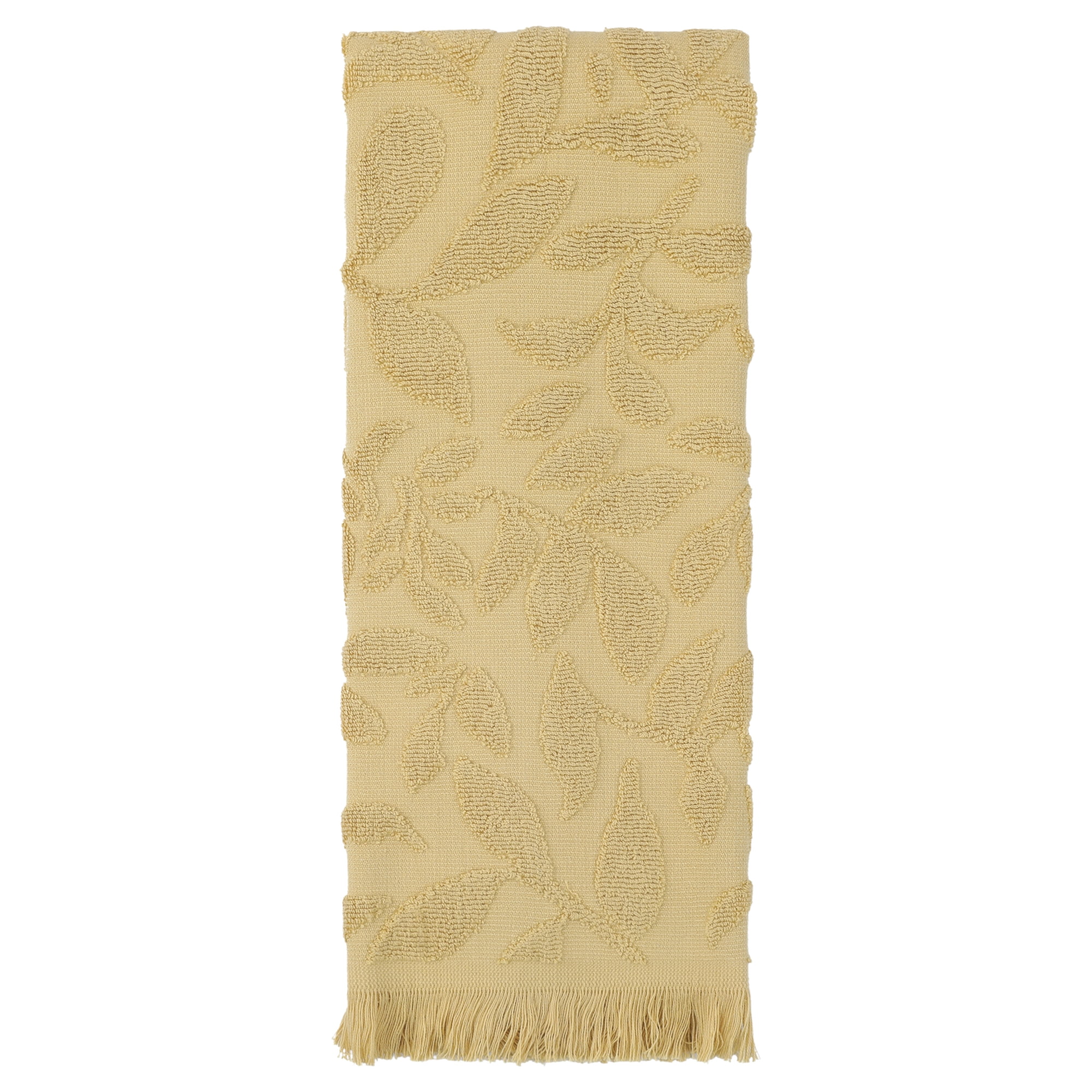 REGALWOVEN Jacquard Pattern Boho Decorative Hand Towels, Cotton Turkish Absorbent Soft Hand Towel for Bathroom, Kitchen, Hotel, Spa Yellow 1-Piece