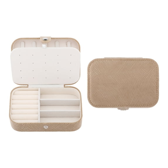 REGALWOVEN Jewelry Box for Women Girls Birthday Gifts, Small Portable Velvet Jewelry Organizer Case Storage Display Holder Khaki