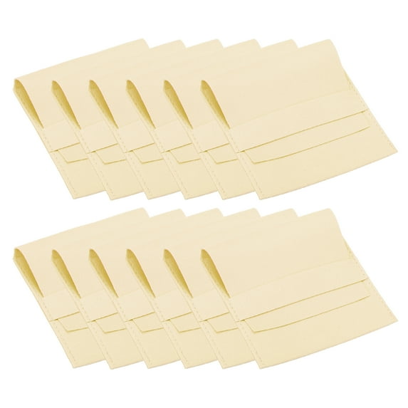 REGALWOVEN Jewelry Pouches with Band, Microfiber Portable Soft Storage Bags Beige