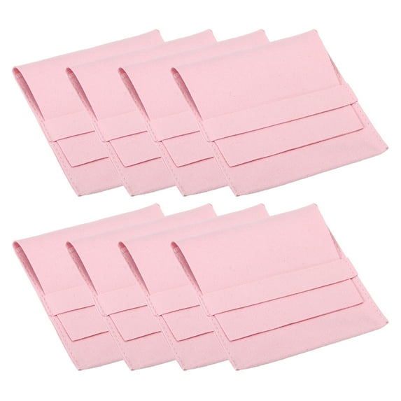 REGALWOVEN Jewelry Pouches with Band, Microfiber Storage Bags for Necklace Earring Watch Rings Brooch Pink