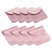 REGALWOVEN Jewelry Pouches with Snap Button, Velvet Jewelry Portable Storage Pink