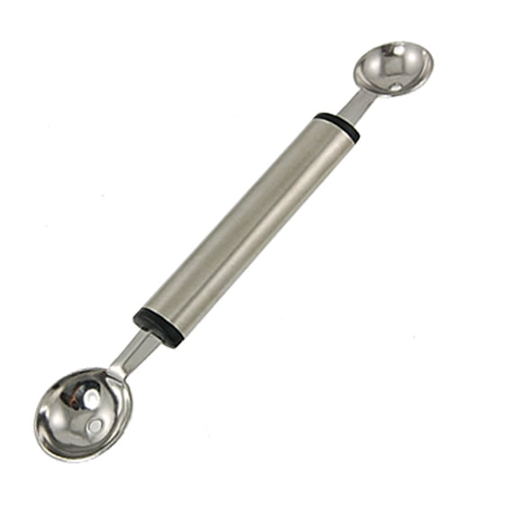 REGALWOVEN Kitchen Silver Tone Double Scoops Melon Baller Fruit Spoon