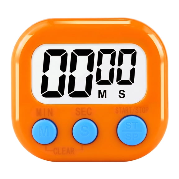 REGALWOVEN Kitchen Timer, Loud Alarm Clock Magnetic Backing Stand Cooking Timers, Digital Timer Teacher Supplies for Kitchen and Study Orange