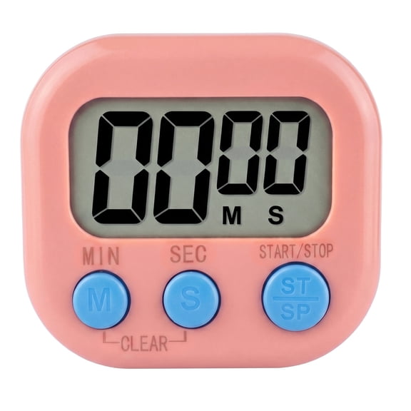 REGALWOVEN Kitchen Timer, Loud Alarm Clock Magnetic Backing Stand Cooking Timers, Digital Timer Teacher Supplies for Kitchen and Study Pink