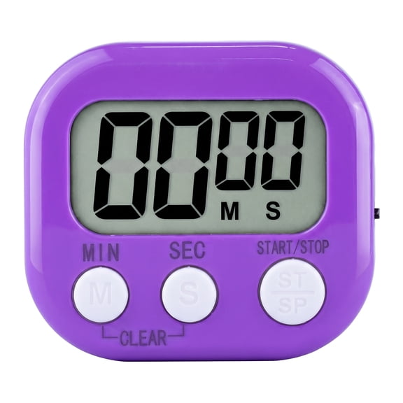 REGALWOVEN Kitchen Timer, Loud Alarm Clock Magnetic Backing Stand Cooking Timers, Digital Timer Teacher Supplies for Kitchen and Study Purple