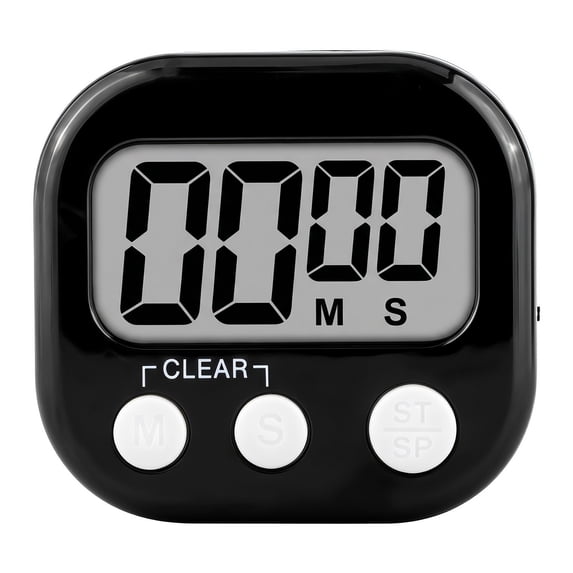 REGALWOVEN Kitchen Timer, Loud Alarm Clock Magnetic Backing Stand Cooking Timers, Digital Timer Teacher Supplies for Kitchen and Work Black