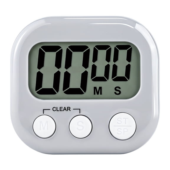 REGALWOVEN Kitchen Timer, Loud Alarm Clock Magnetic Backing Stand Cooking Timers, Digital Timer Teacher Supplies for Kitchen and Work Gray