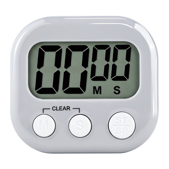REGALWOVEN Kitchen Timer, Loud Alarm Clock Magnetic Backing Stand Cooking Timers, Digital Timer Teacher Supplies for Kitchen and Work Gray