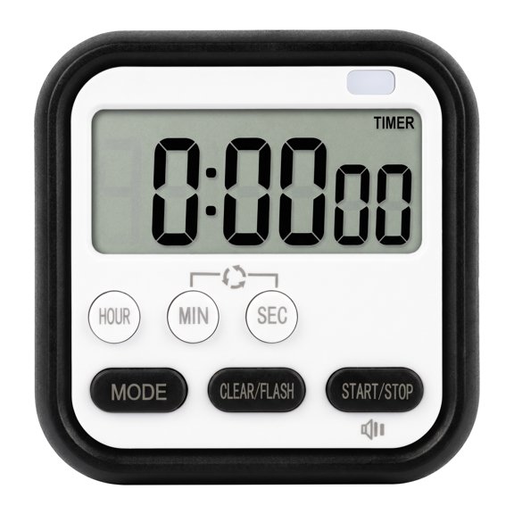 REGALWOVEN Kitchen Timer, Loud Alarm Clock Magnetic Backing Stand Cooking Timers, Digital Timer Teacher Supplies for Work and Training Black