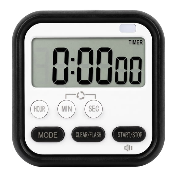 REGALWOVEN Kitchen Timer, Loud Alarm Clock Magnetic Backing Stand Cooking Timers, Digital Timer Teacher Supplies for Work and Training Black