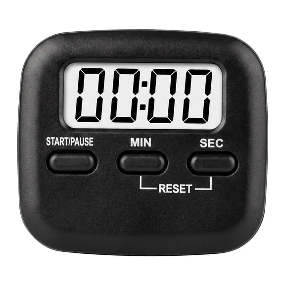 REGALWOVEN Kitchen Timer with Loud Alarm, Magnetic Backing and Stand, Digital Cooking Timer for Kitchen and Work Black
