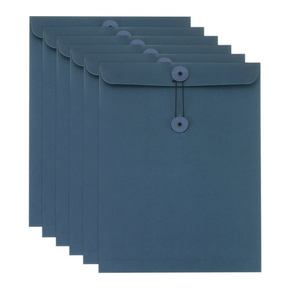 REGALWOVEN Kraft Paper Envelope with String Tie Closure Blue A4