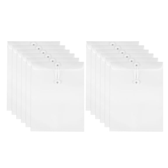 REGALWOVEN Kraft Paper Envelope with String Tie Closure White 11.7x8.3 Inch