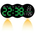 thumbnail image 1 of REGALWOVEN 2 Pcs LED Digital Wall Clock with Large Display and Remote Control Green 11 Inch, 1 of 6