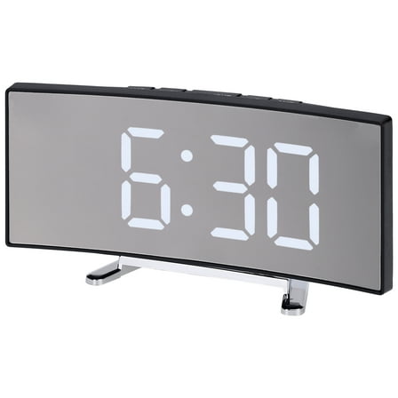 REGALWOVEN LED Mirror Alarm Clock for Bedroom, Alarm Clocks with Big Numbers Display, Temperature, Snooze for Deep Sleepers White