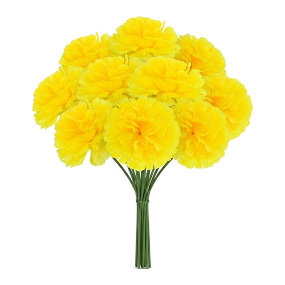 REGALWOVEN Large Artificial Carnation Bouquets, Silk Carnations with Detachable Heads for Mother's Day ["Yellow"]