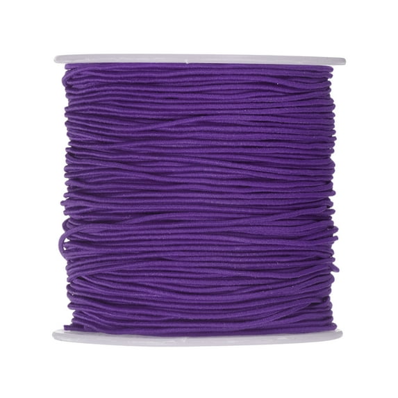 REGALWOVEN Latex Elastic String for Bracelet Satin Decorative Stretchy Cord Thread for DIY Dark Purple
