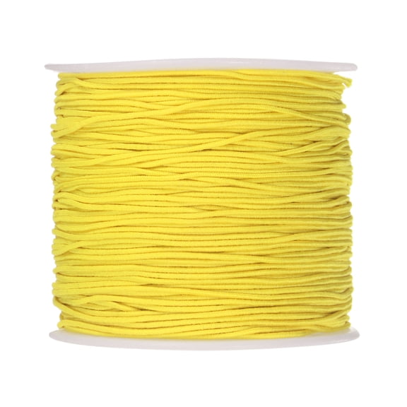 REGALWOVEN Latex Elastic String for Bracelet Satin Decorative Stretchy Cord Thread for DIY Yellow