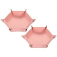 thumbnail image 1 of REGALWOVEN Leather Valet Tray Foldable Catchall Holder for Desktop Storage Pink, 1 of 7
