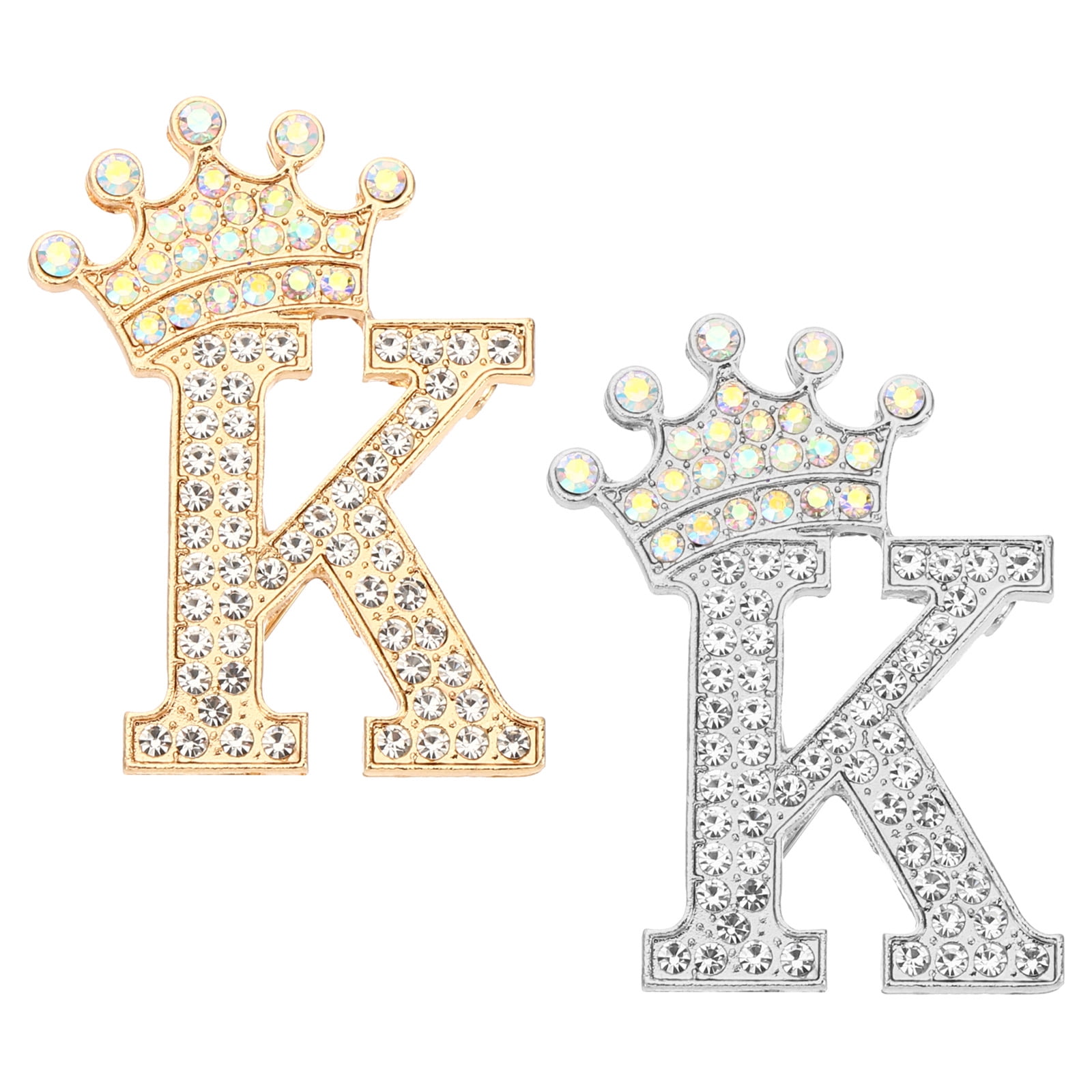 REGALWOVEN Letter Brooch Pins, Alphabet Lapel Badges Pin Letter K ...