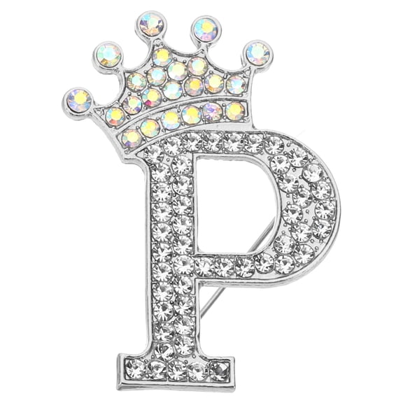 REGALWOVEN Letter Brooch Pins, Lapel Badges Pin Microfiber velvet Letter P