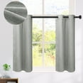 thumbnail image 1 of REGALWOVEN Linen Look Textured Blackout Room Darkening Curtains for Kitchen and Window 2 Panels Gray 29"W x 36"L, 1 of 3