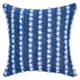 thumbnail image 1 of REGALWOVEN Linen Throw Pillow Covers Set of 1 Striped Decorative Cushion Cases for Sofa Couch Bedroom Home Decor Dark Blue 18" x 18", 1 of 6