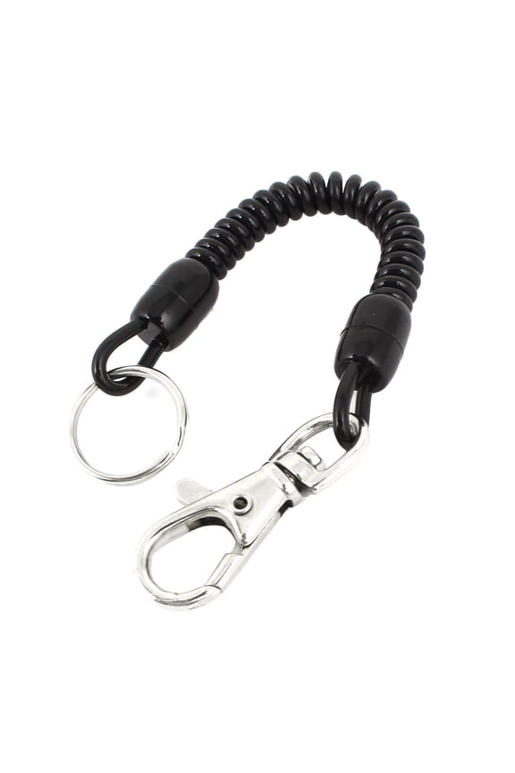 Lobster Hook Elastic Coiled Cord Keyring Key Chain Strap Rope 8